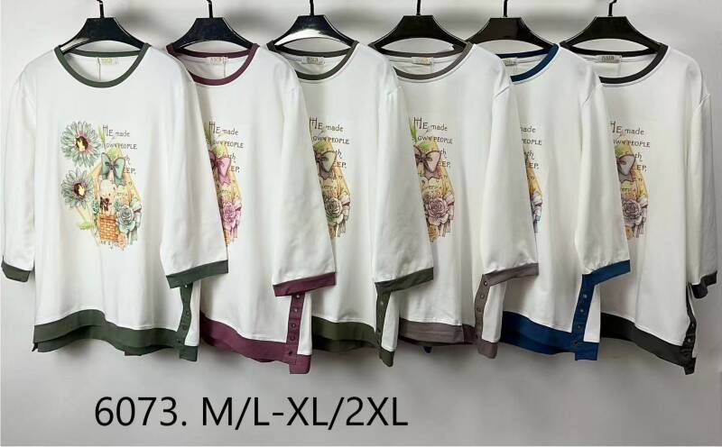 Bluzki damskie Roz M/L-XL-2XL, Mix Kolor Paczka 12 szt